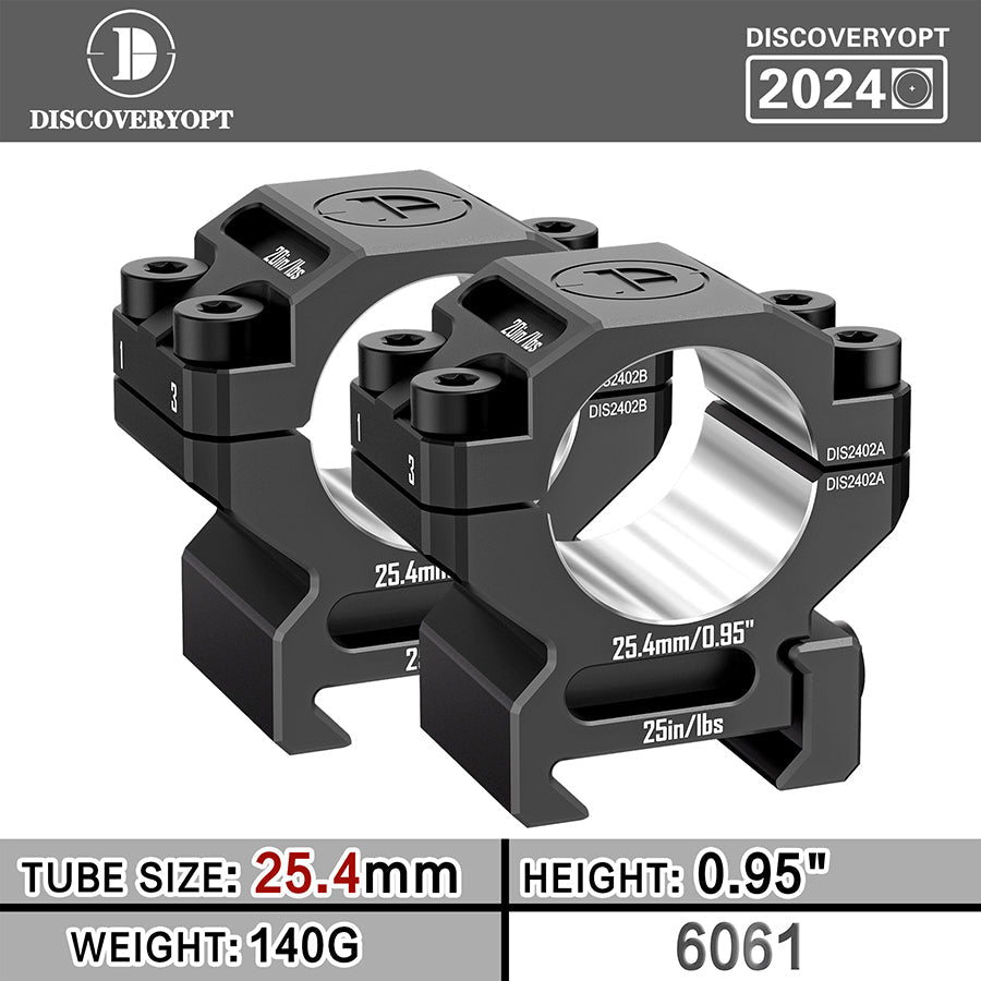 6061 Series Aluminum Scope Rings - 25.4mm/30mm/34mm/35mm Scope Mount for Picatinny Rail