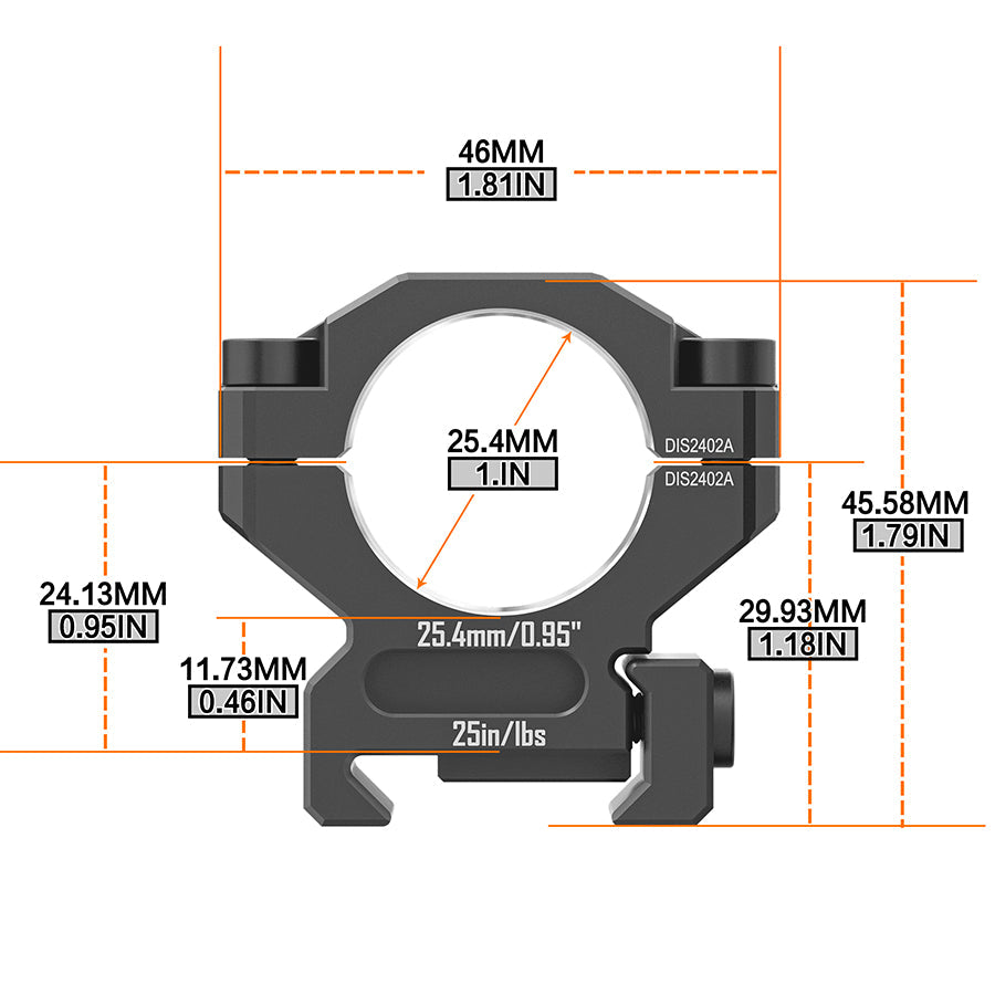 6061 Series Aluminum Scope Rings - 25.4mm/30mm/34mm/35mm Scope Mount for Picatinny Rail