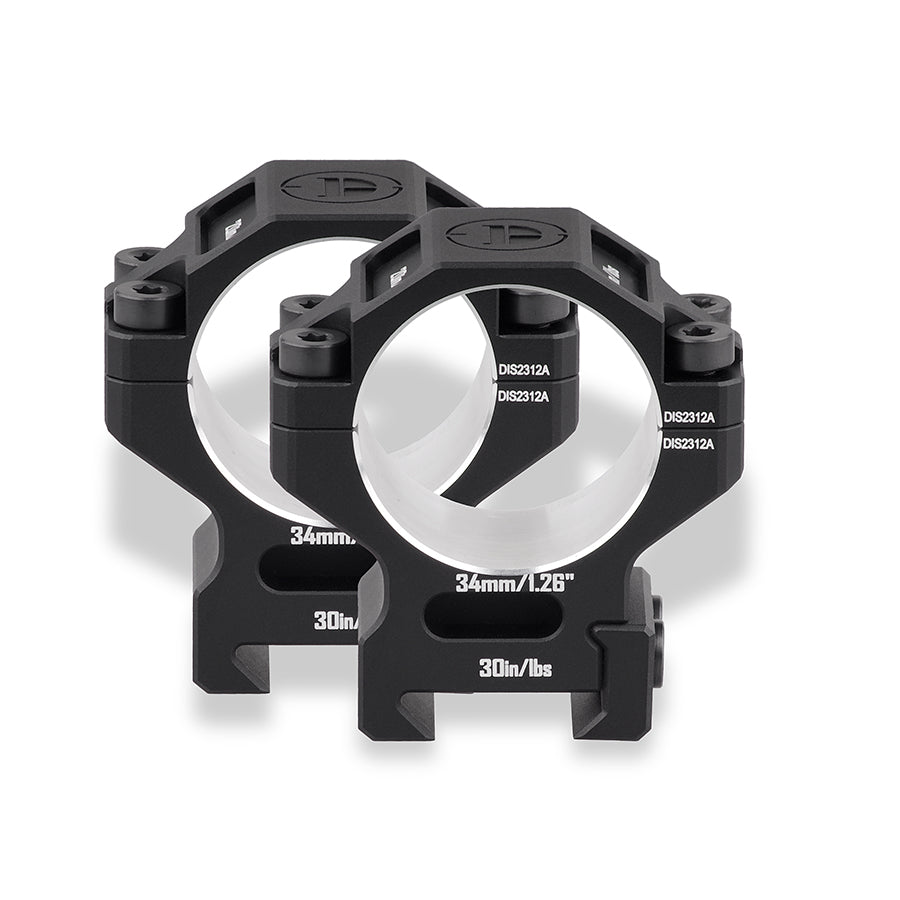 7075 Series Aluminum Scope Rings - Medium Profile 34mm Scope Mount for Picatinny Rail - DiscoveryOpt Rifle Scopes-UK -