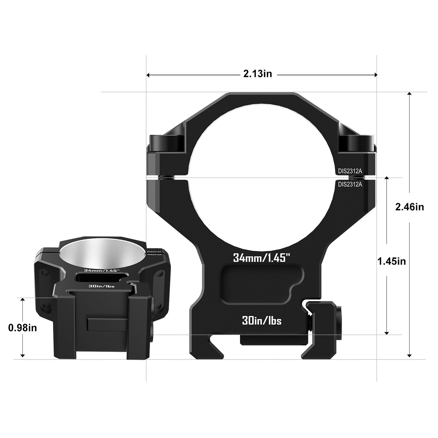 6061 Series Aluminum Scope Rings - 25.4mm/30mm/34mm/35mm Scope Mount for Picatinny Rail