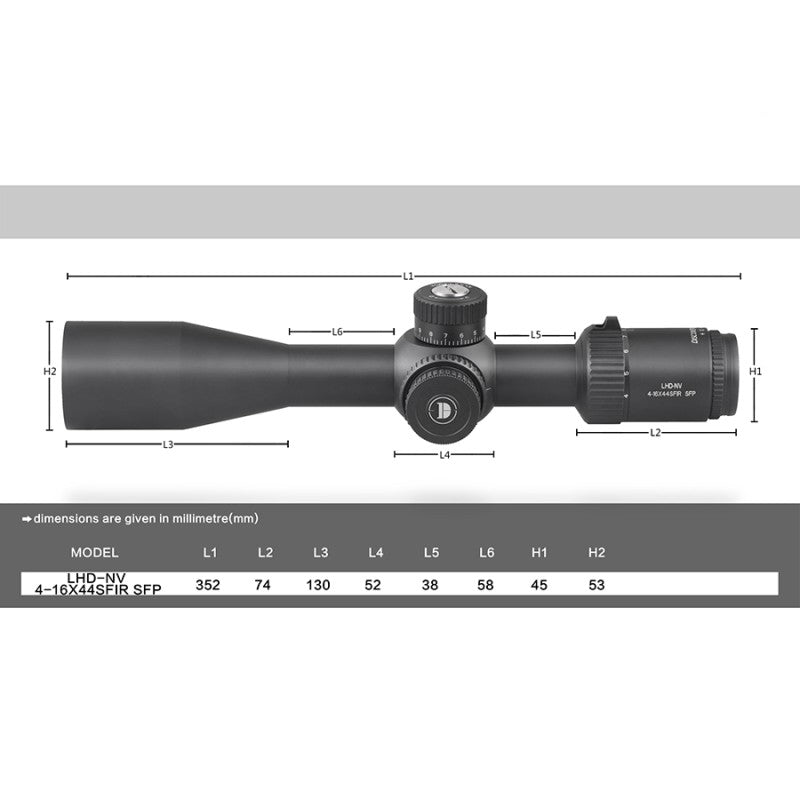 LHD-NV 4-16X44SFIR SFP and FFP illumination Optics Scope - DiscoveryOpt Rifle Scopes-UK -