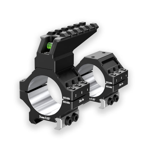 7075 Series Aluminum Heavy Duty Scope Rings -  Bubble Level & Picatinny Rail | 30MM or 34MM-Fits 0.85/1.05/1.25-inch Bases