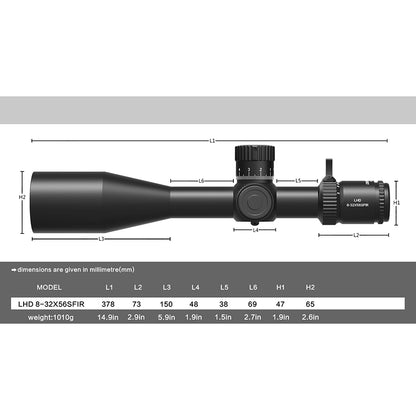 LHD 8-32X56SFIR FFP-Z-MRAD/MOA Diameter:34MM Optics Scopes