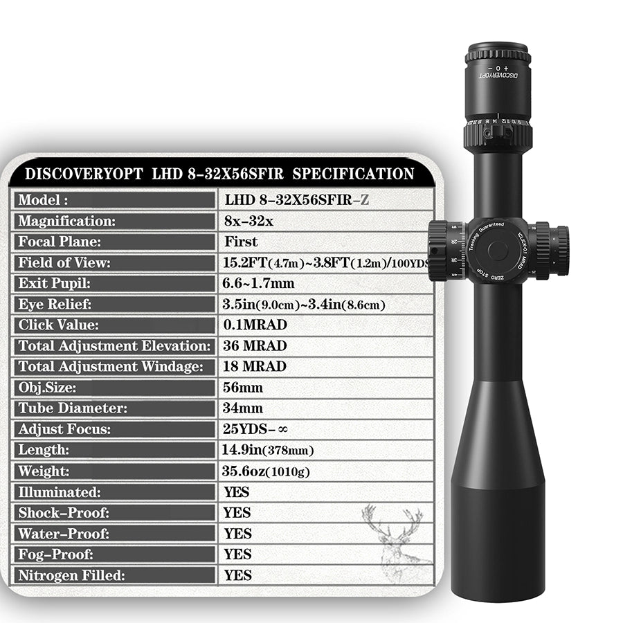 LHD 8-32X56SFIR FFP-Z-MRAD/MOA Diameter:34MM Optics Scopes