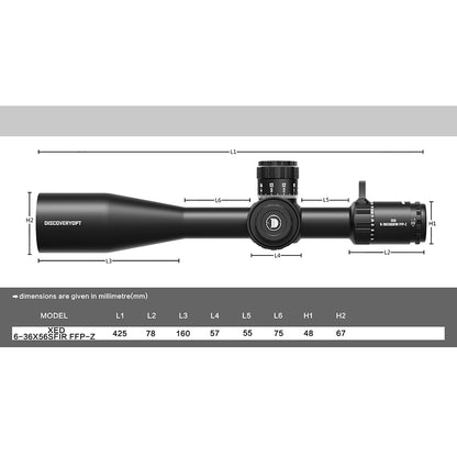 XED 6-36X56SFIR FFP-MRAD/MOA-ZERO STOP Diameter:35MM Optics Scopes
