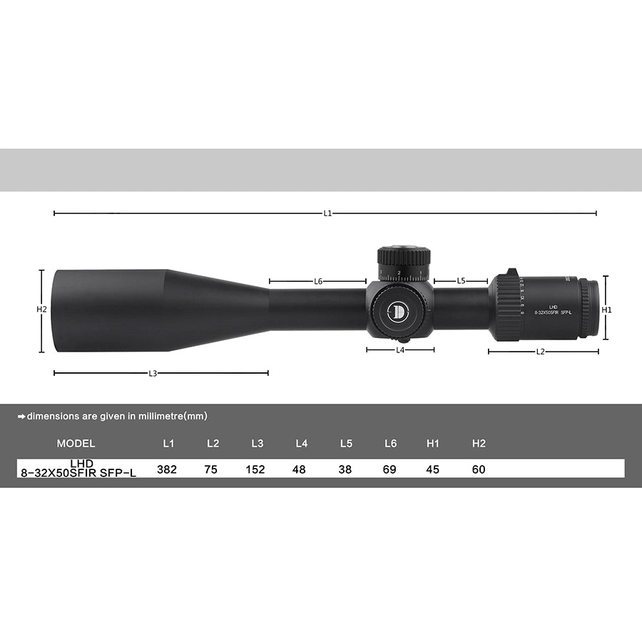 LHD 8-32X50SFIR SFP-L-MOA Tube Diameter:30MM Optics Scopes