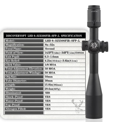 LHD 8-32X50SFIR SFP-L-MOA Tube Diameter:30MM Optics Scopes