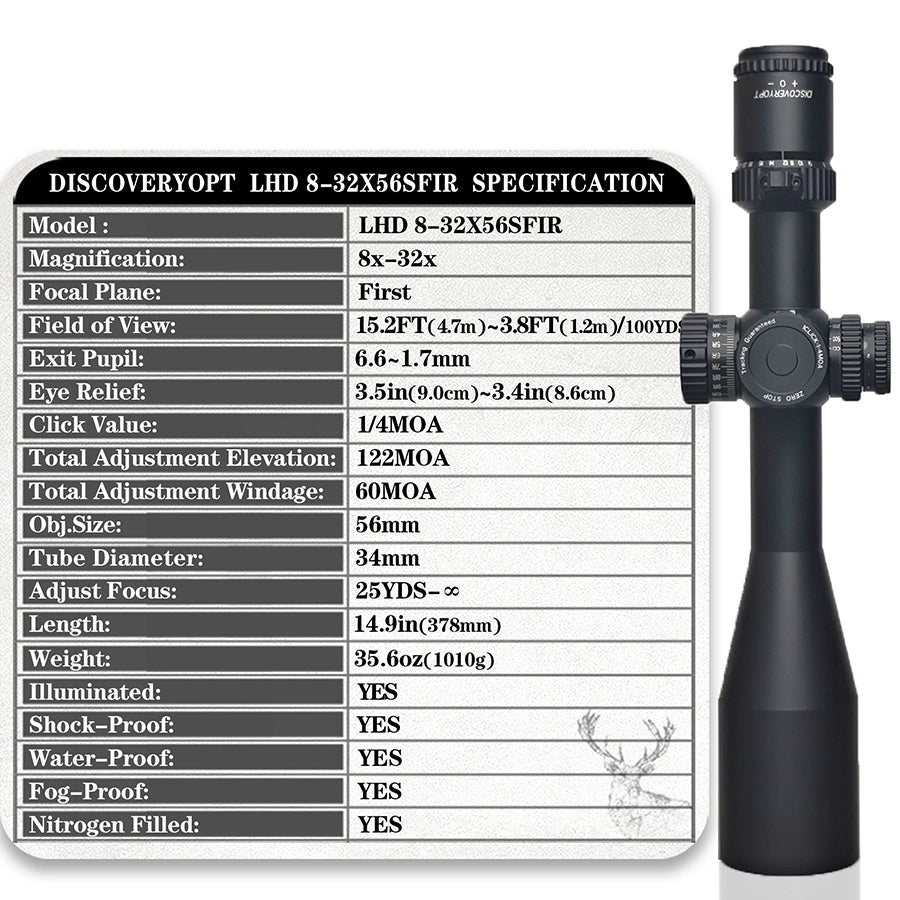 LHD 8-32X56SFIR FFP-Z-MRAD/MOA Diameter:34MM Optics Scopes