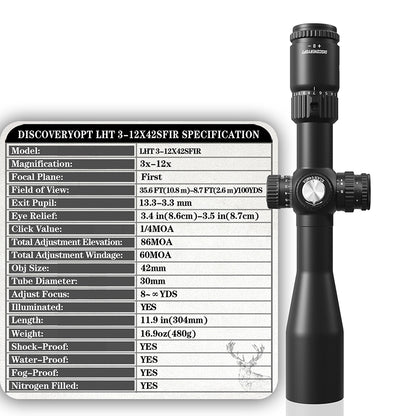 LHT 3-12X42SFIR-FFP-MOA Diameter:30MM Optics Scopes