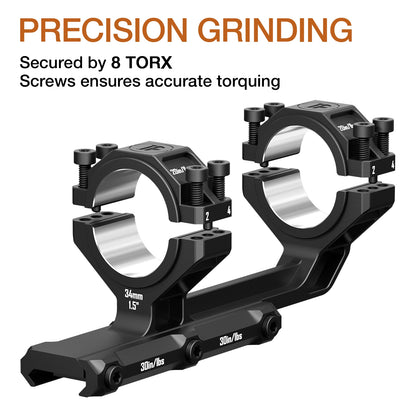 Multi-Compatible Cantilever Scope Mounts | One-Piece 0MOA 30MM/34MM Tube for Picatinny Rail