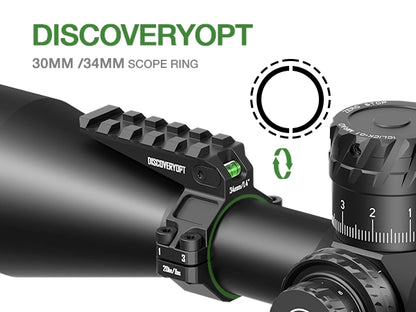 6061 Series Aluminum Scope Rings -  Bubble Level & Picatinny Rail | 30/34MM-Fits 0.85-inch Bases